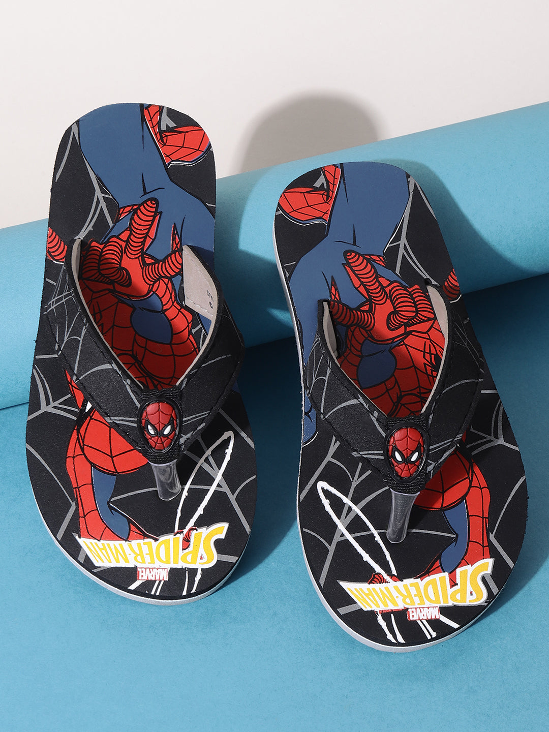 Spiderman Black Flip-Flops For Kids Boys