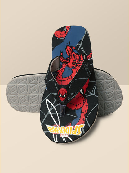 Spiderman Black Flip-Flops For Kids Boys