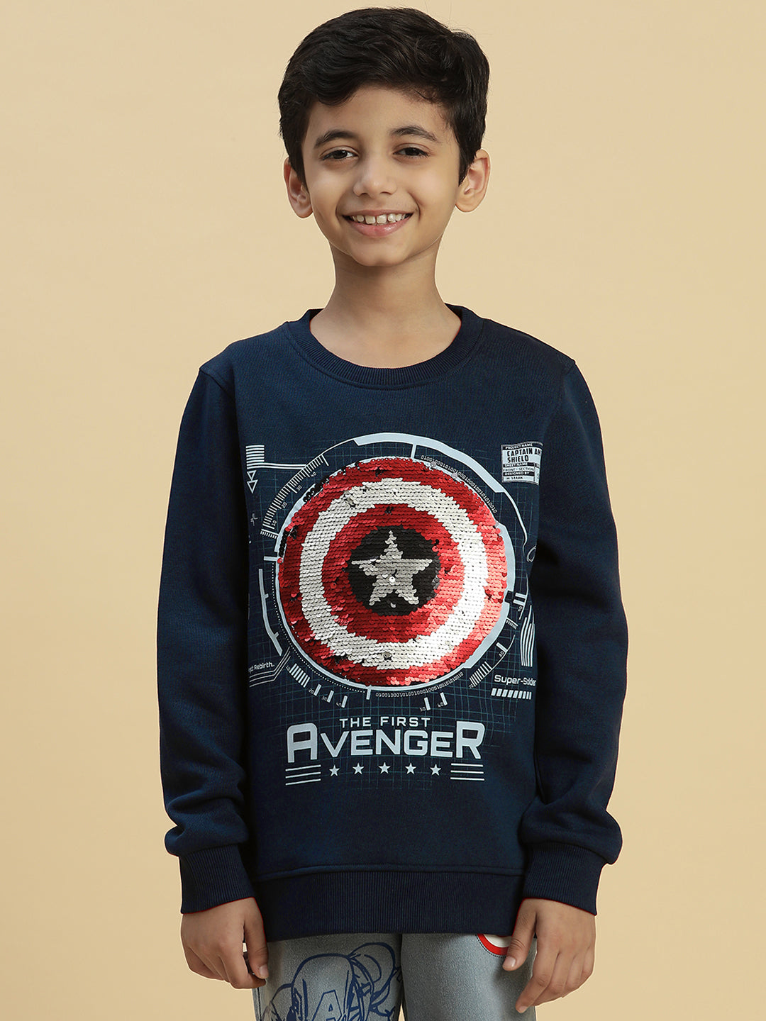 Captain America Navy Sweatshirt For Boys