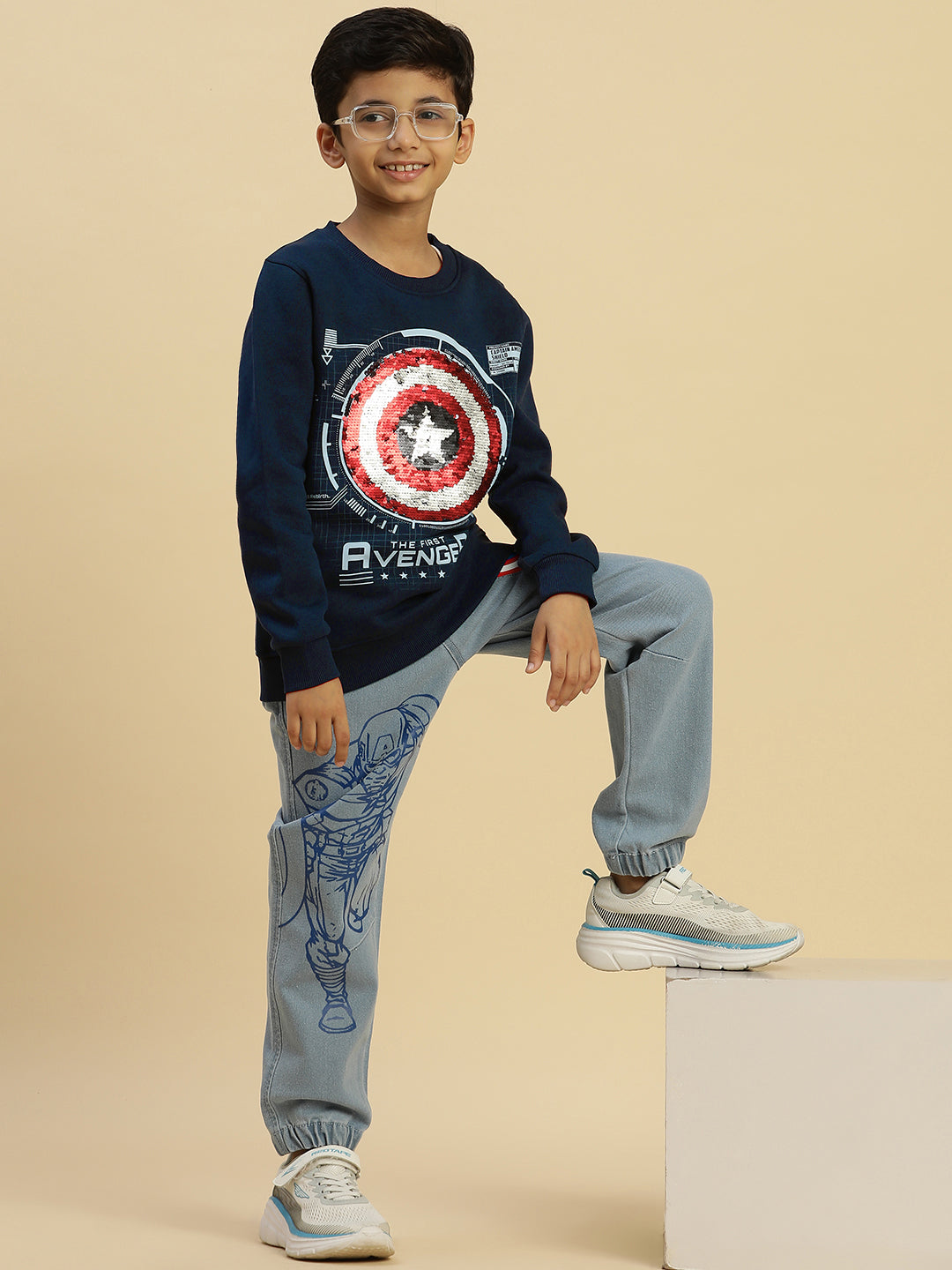 Captain America Navy Sweatshirt For Boys