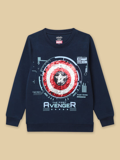 Captain America Navy Sweatshirt For Boys