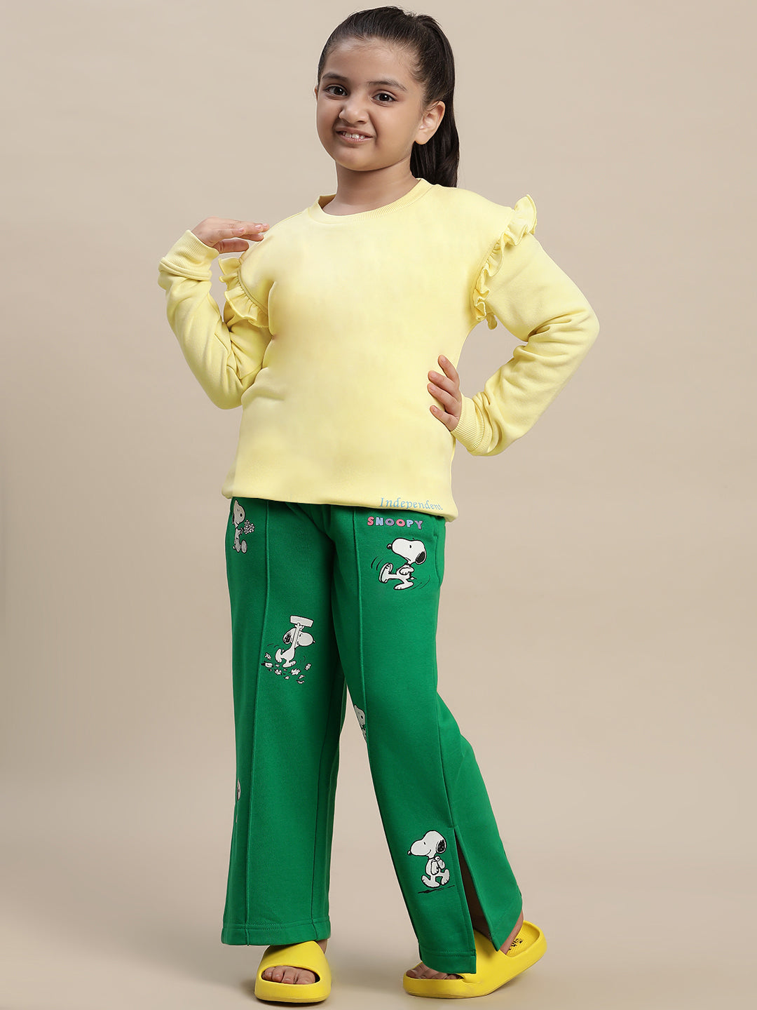 Peanuts Green Jogger For Girls