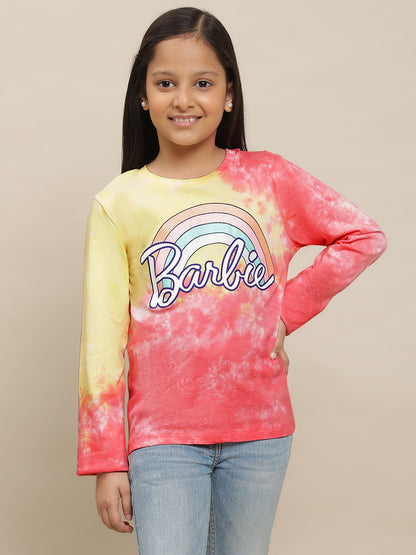 Barbie Multi Color Tshirt For Girls