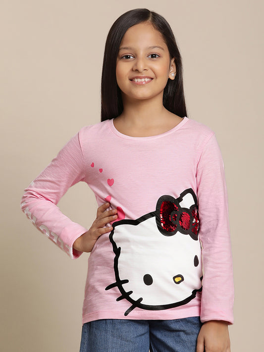 Hello Kitty Pink Tshirt For Girls