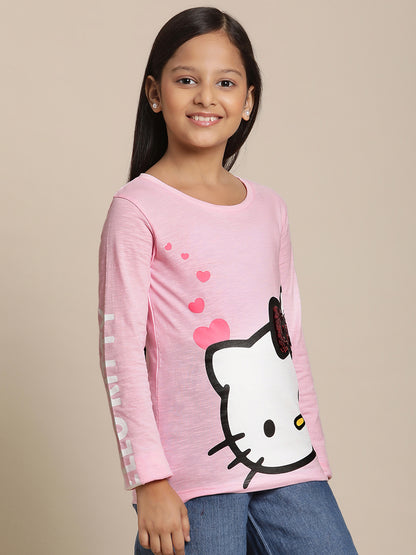 Hello Kitty Pink Tshirt For Girls