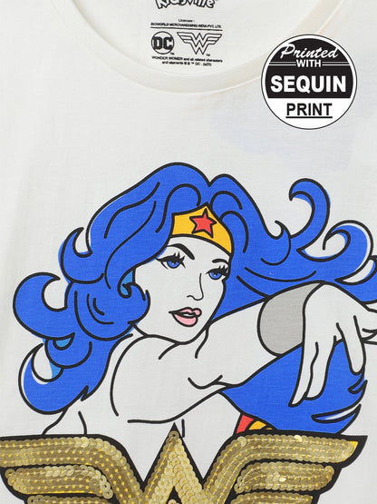 Wonder Woman Off-White Tshirt For Girls