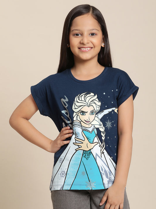 Frozen Navy Tshirt For Girls