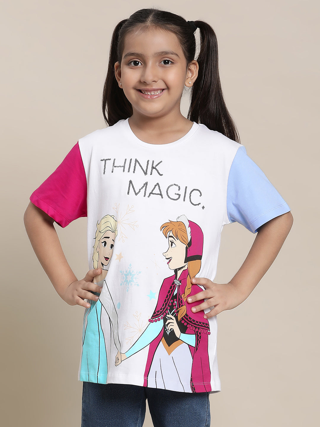 Frozen Multi Color Tshirt For Girls