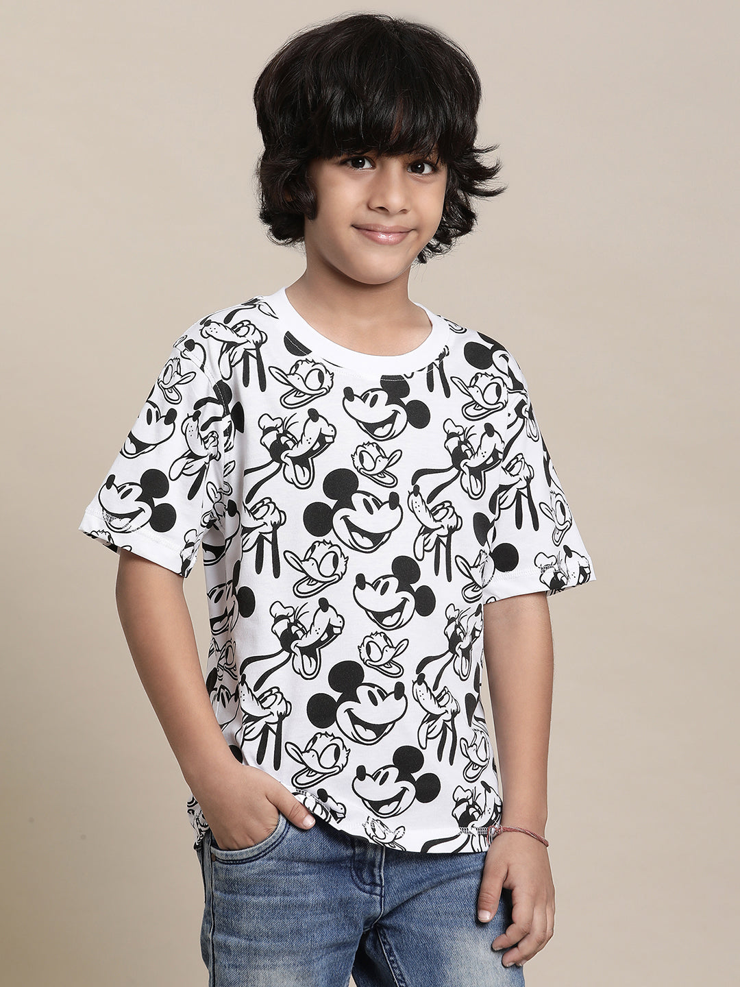 Mickey & Friends White Tshirt For Boys