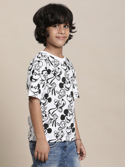 Mickey & Friends White Tshirt For Boys