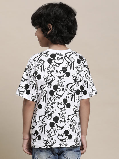 Mickey & Friends White Tshirt For Boys