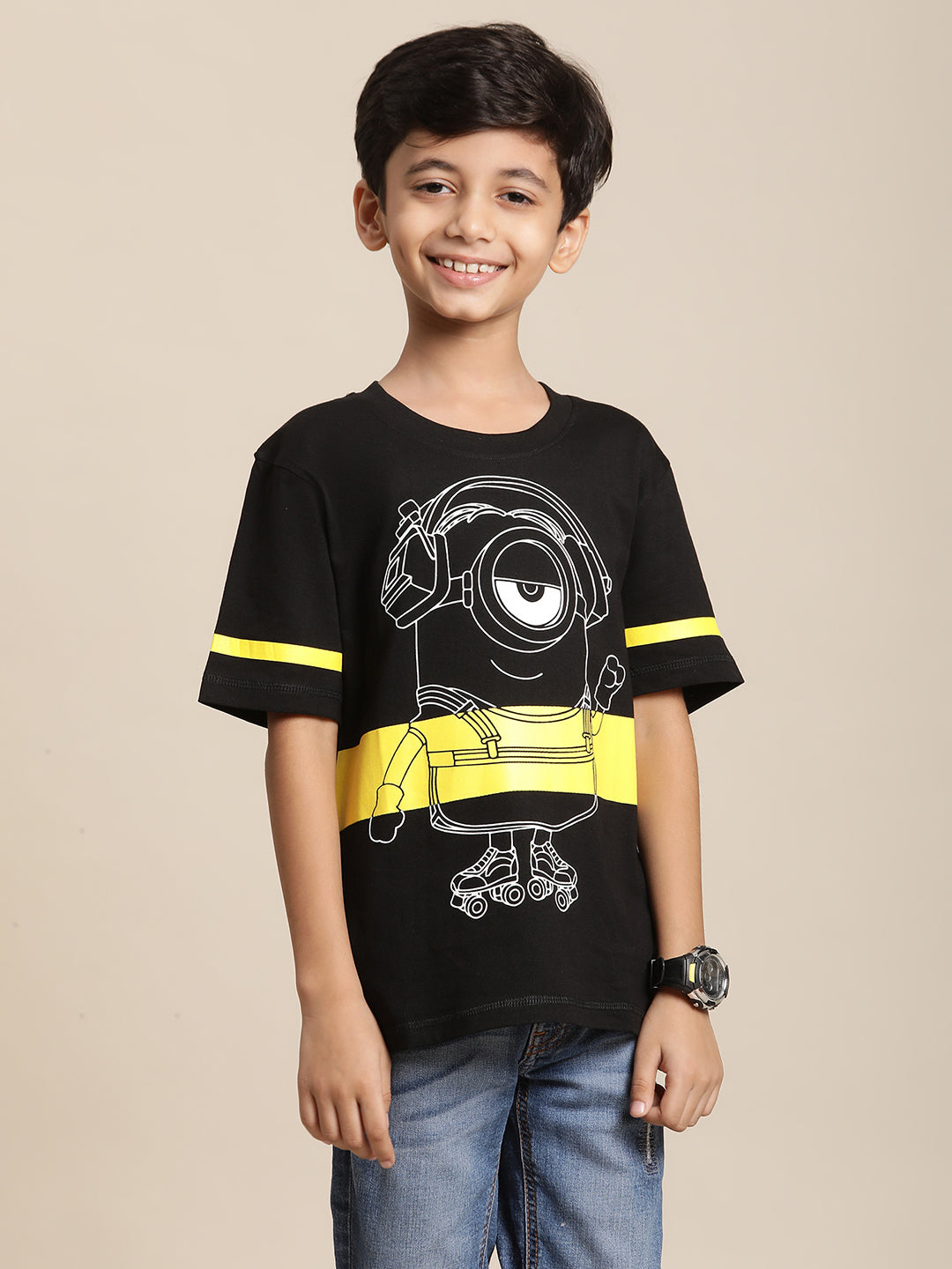 Minions Black Tshirt For Boys