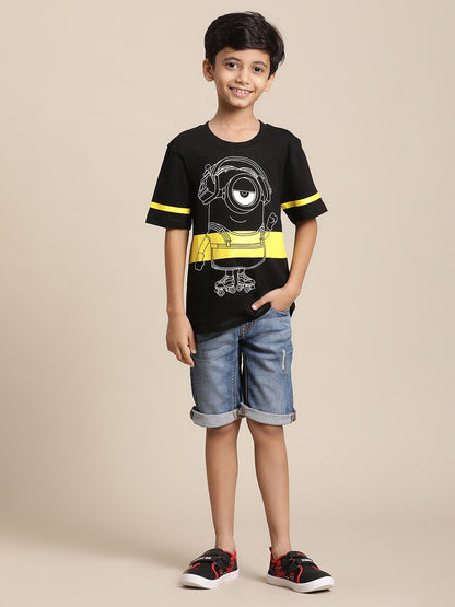 Minions Black Tshirt For Boys