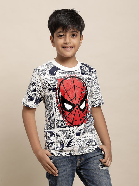 Spiderman Off-White Tshirt For Boys