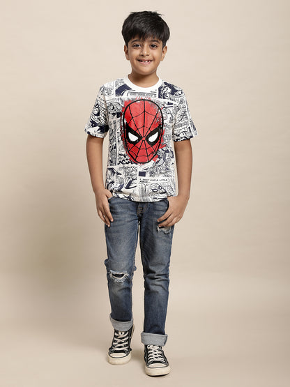 Spiderman Off-White Tshirt For Boys