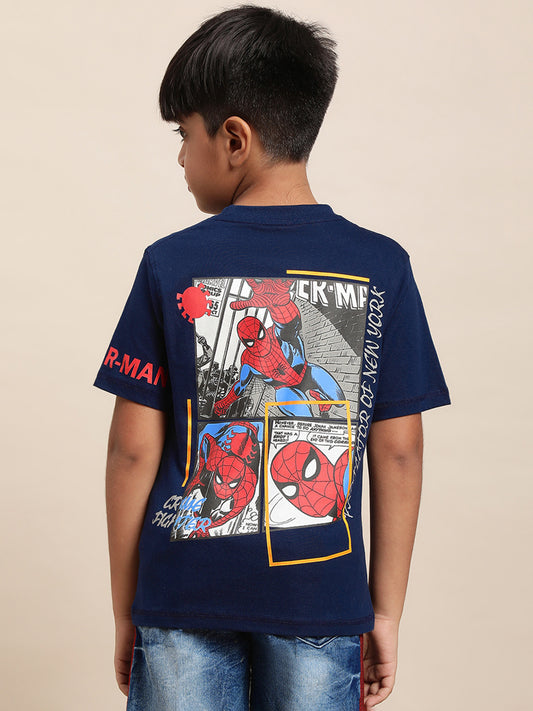 Spiderman Navy Tshirt For Boys