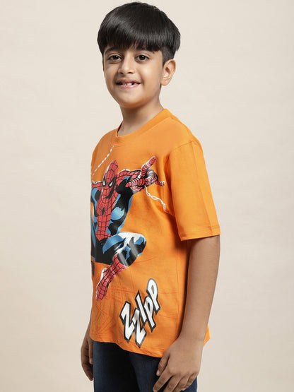 Spiderman Orange Tshirt For Boys