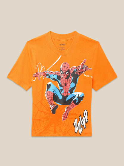 Spiderman Orange Tshirt For Boys