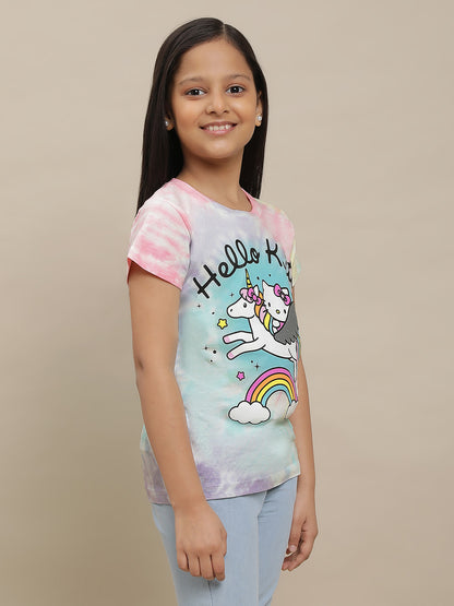 Hello Kitty Multi Color Tshirt For Girls