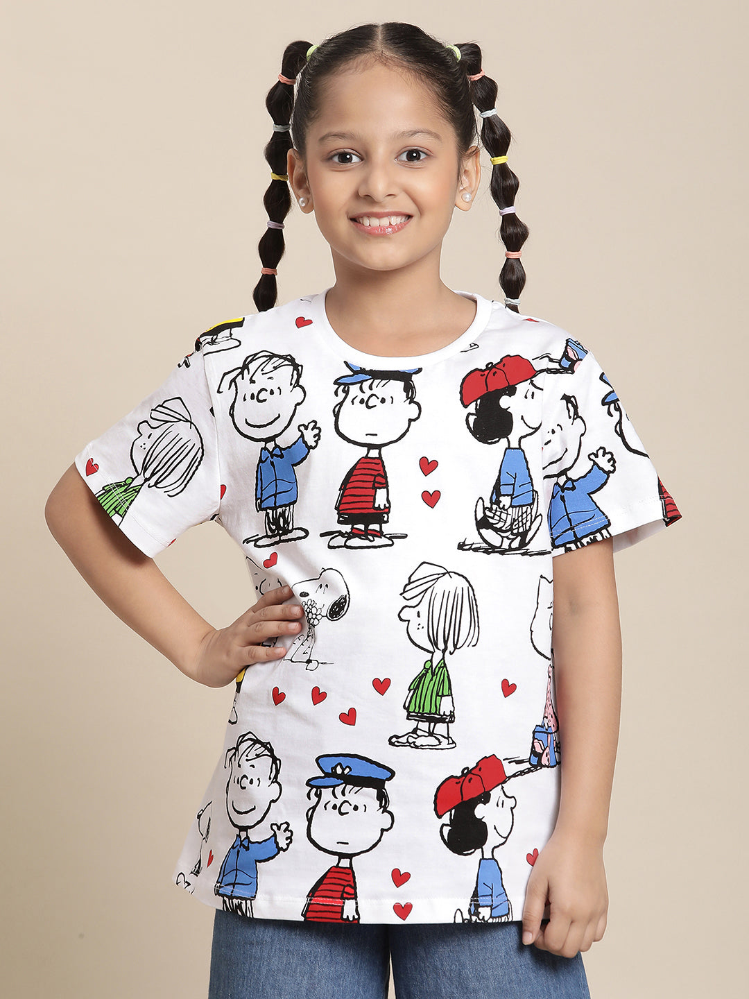 Peanuts White Tshirt For Girls