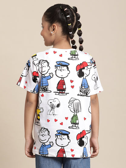 Peanuts White Tshirt For Girls