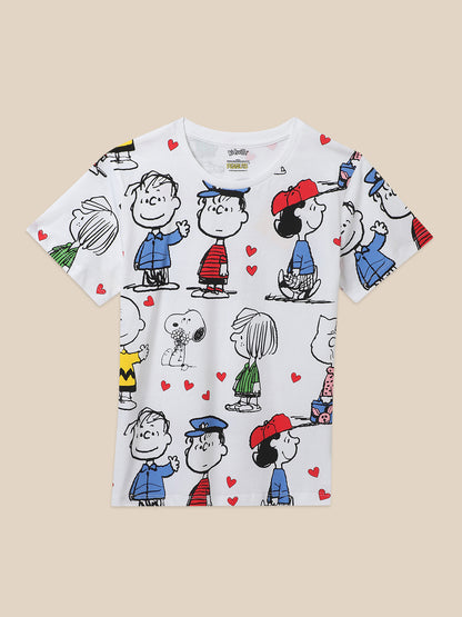 Peanuts White Tshirt For Girls