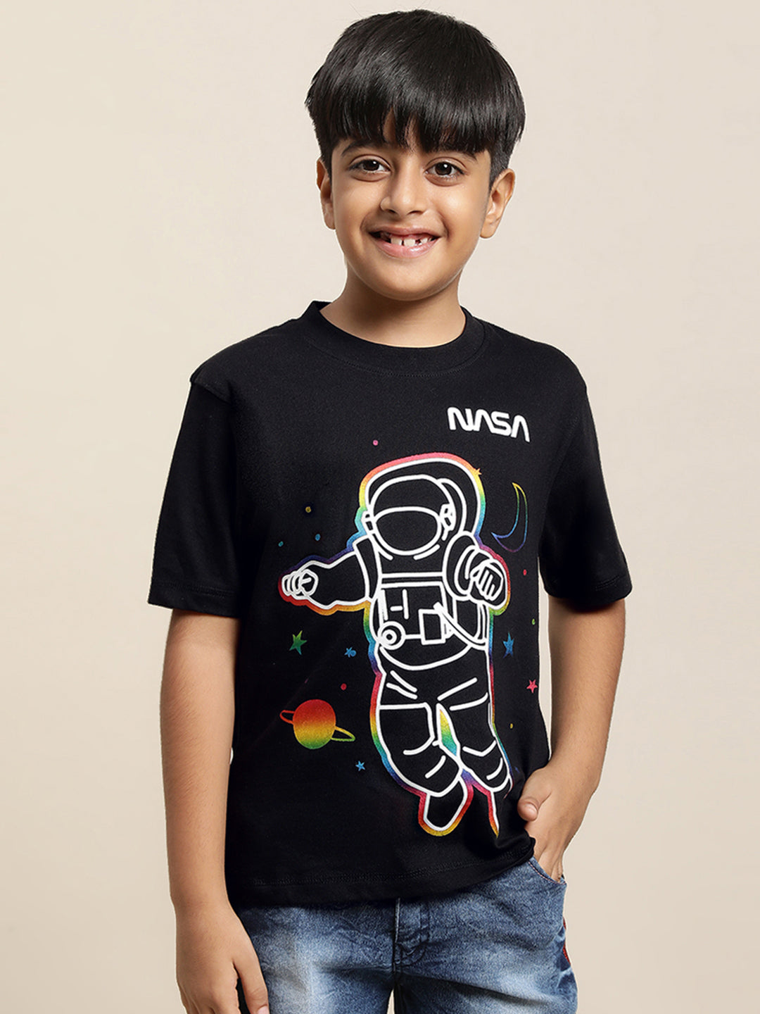 Nasa Black Tshirt For Boys