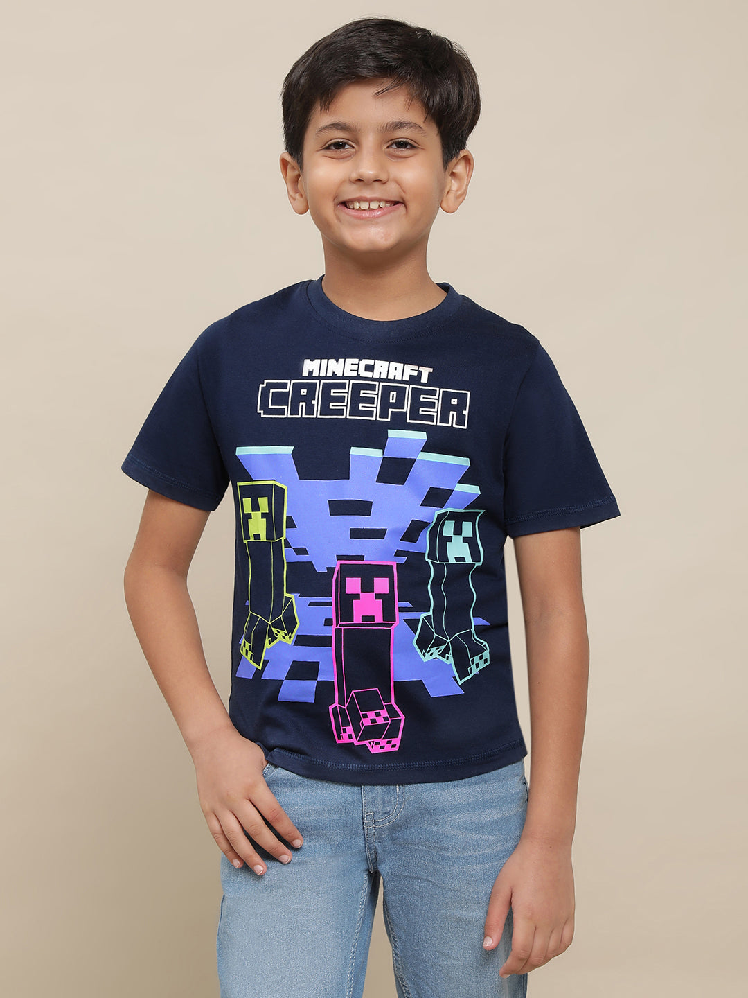 Minecraft Navy Tshirt For Boys