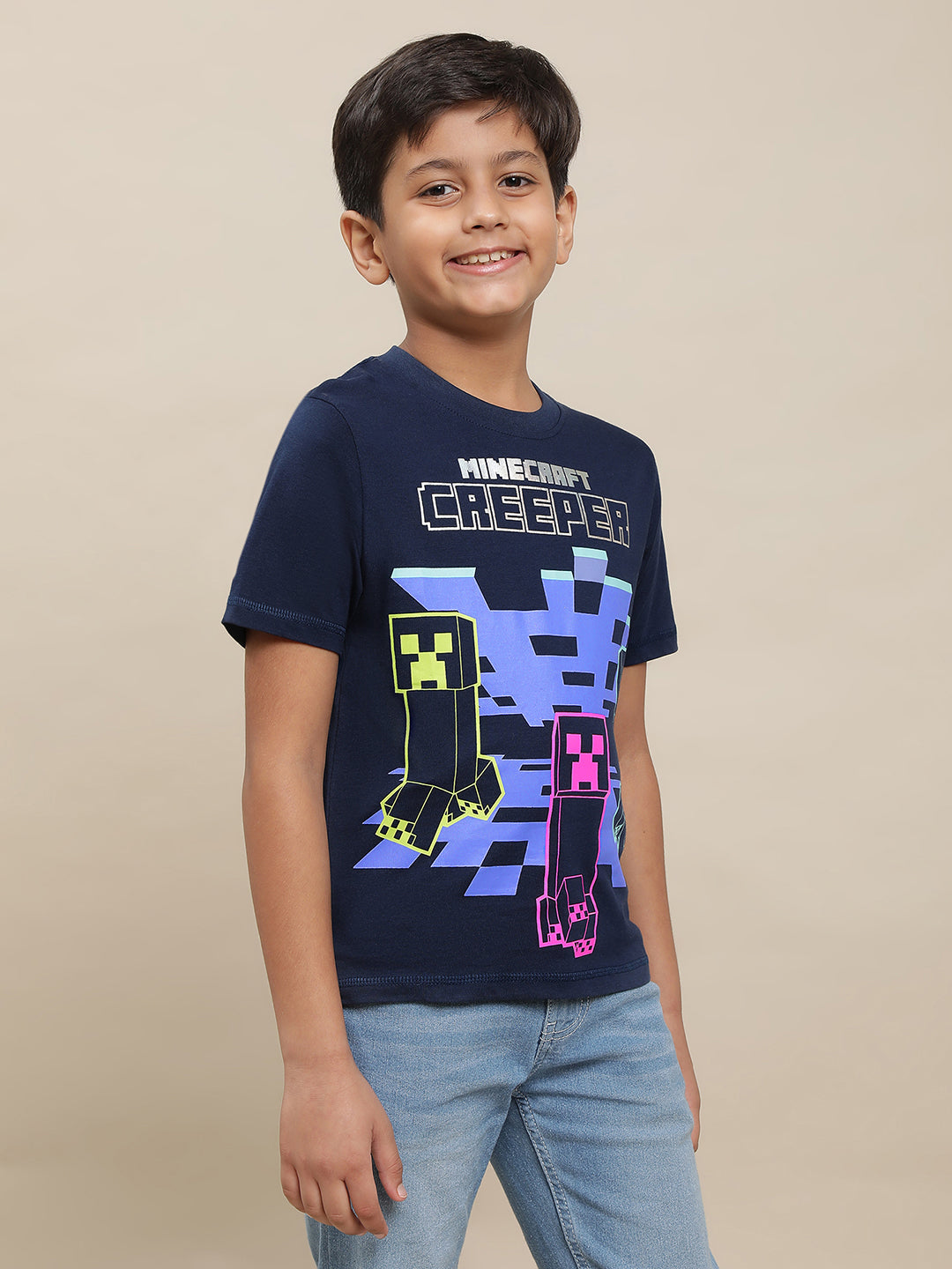 Minecraft Navy Tshirt For Boys