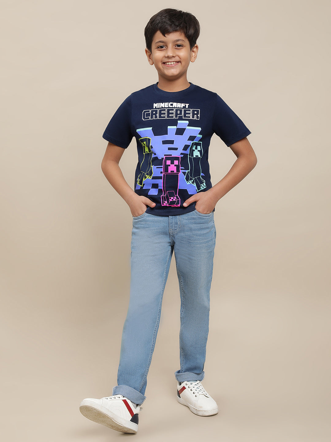 Minecraft Navy Tshirt For Boys