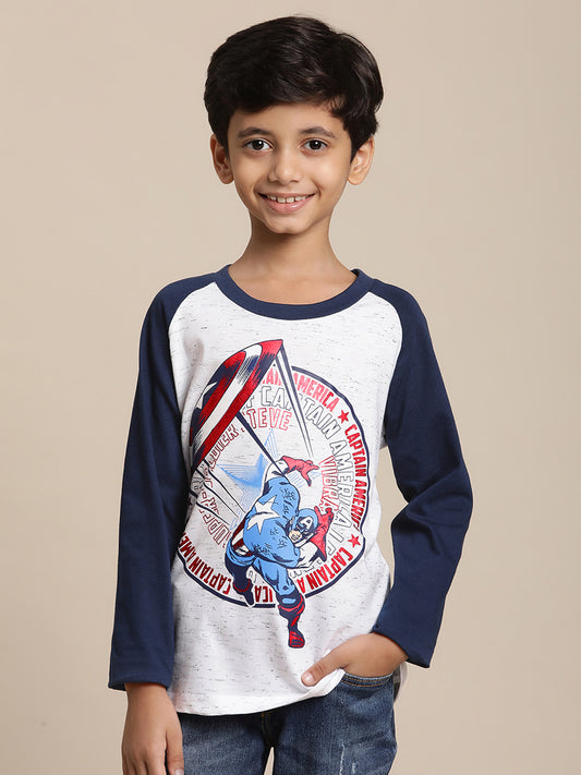 Captain America White Tshirt For Boys