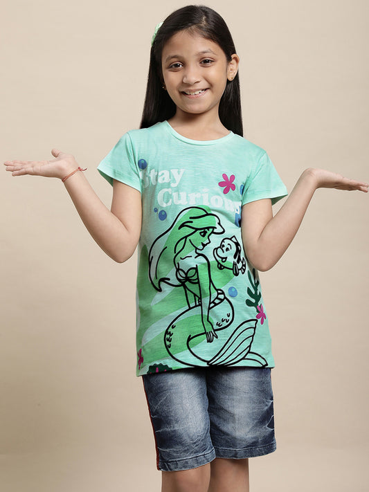 Disney Princess Green Tshirt For Girls