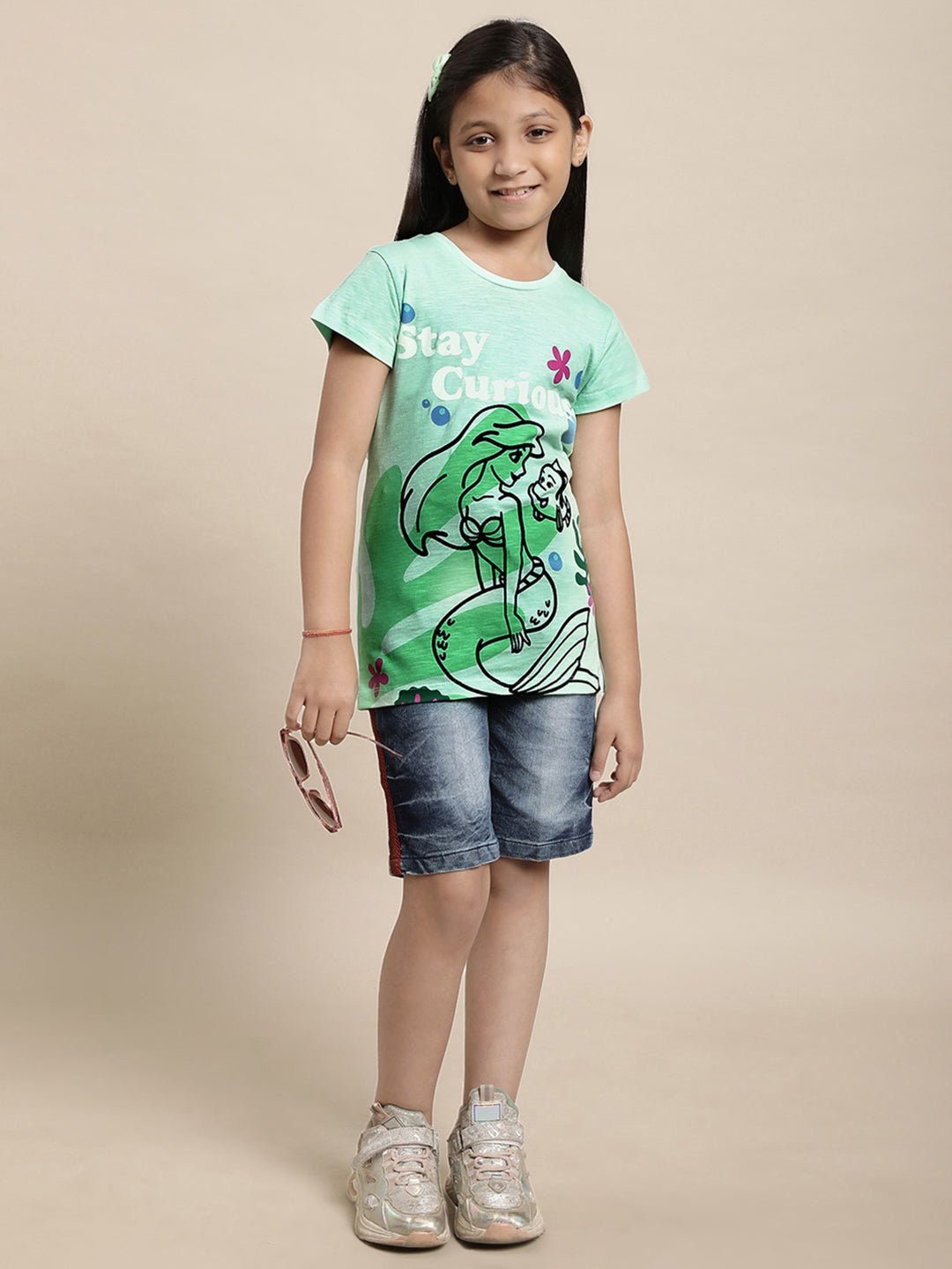 Disney Princess Green Tshirt For Girls