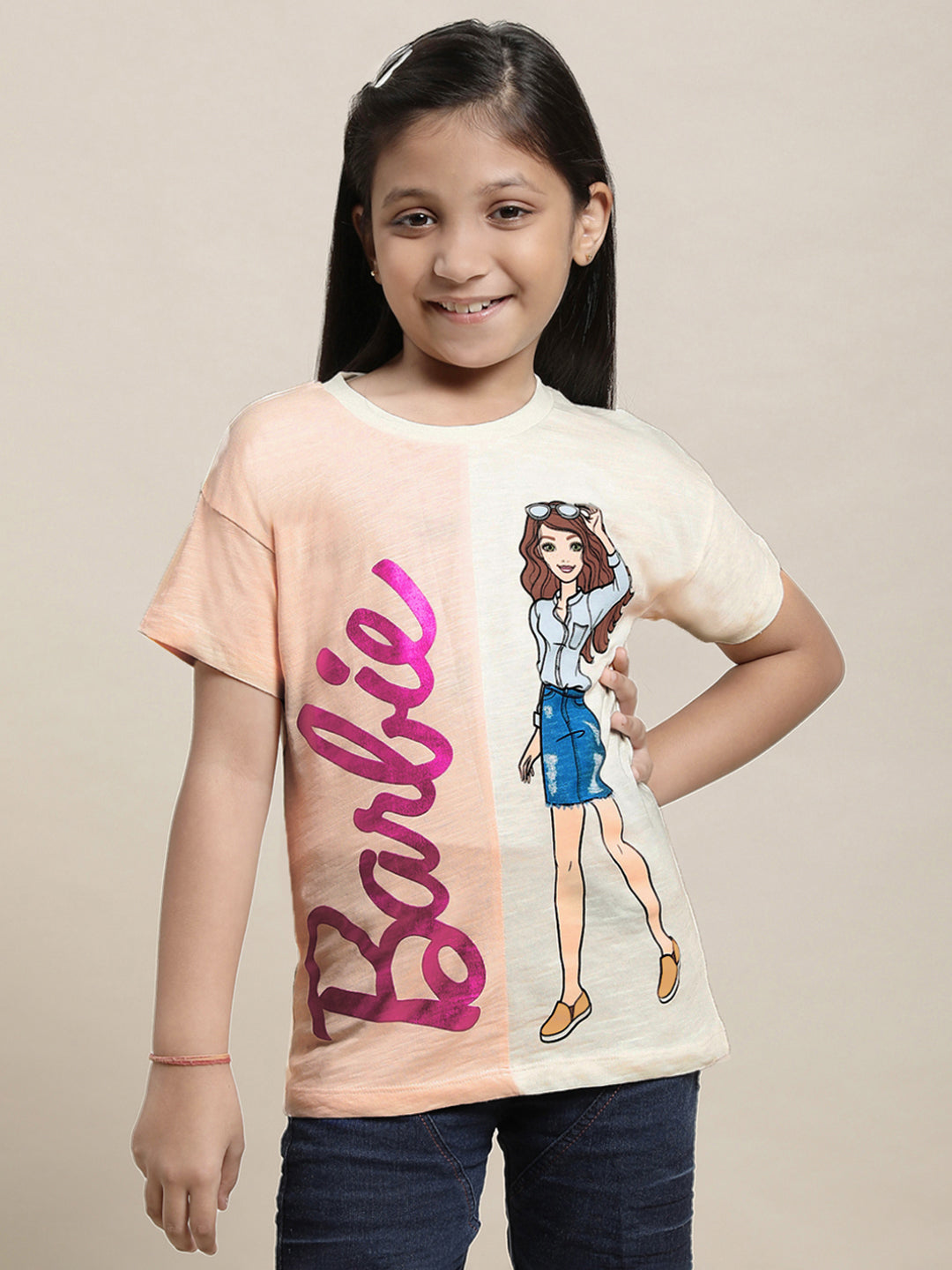 Barbie Orange Tshirt For Girls