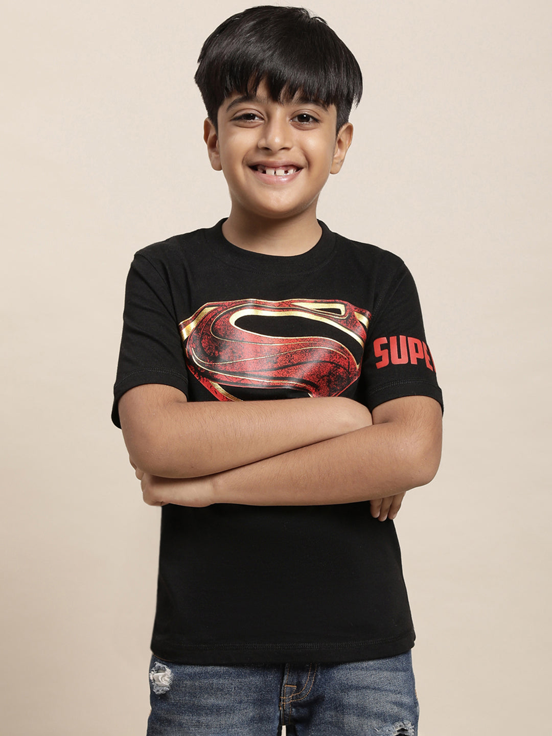 Superman Black Tshirt For Boys