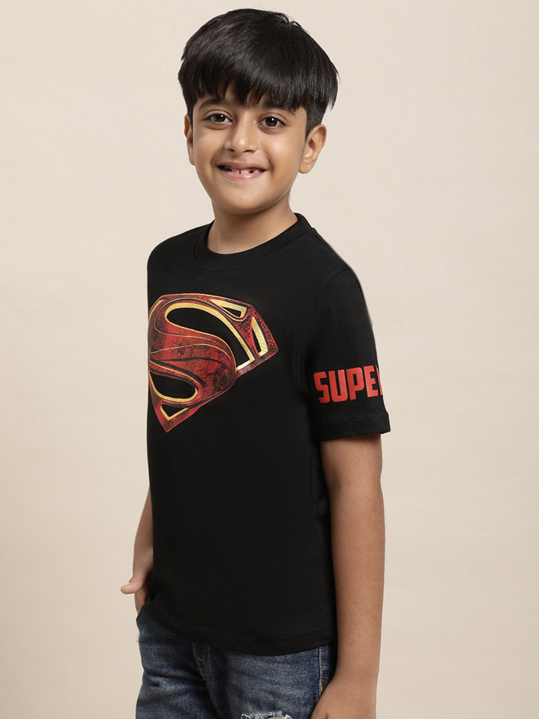 Superman Black Tshirt For Boys