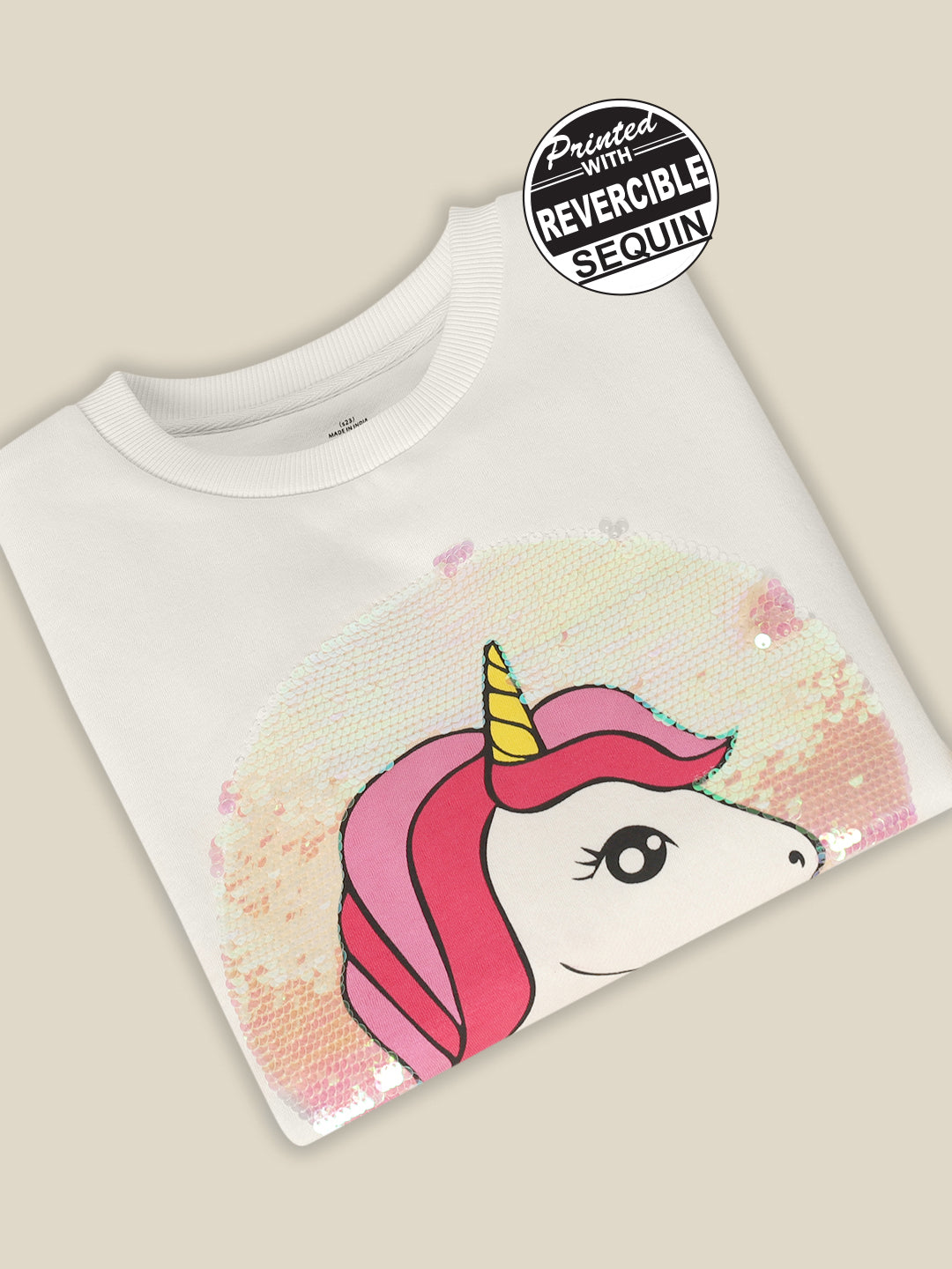 Unicorns Off-White Sweatshirt For Girls