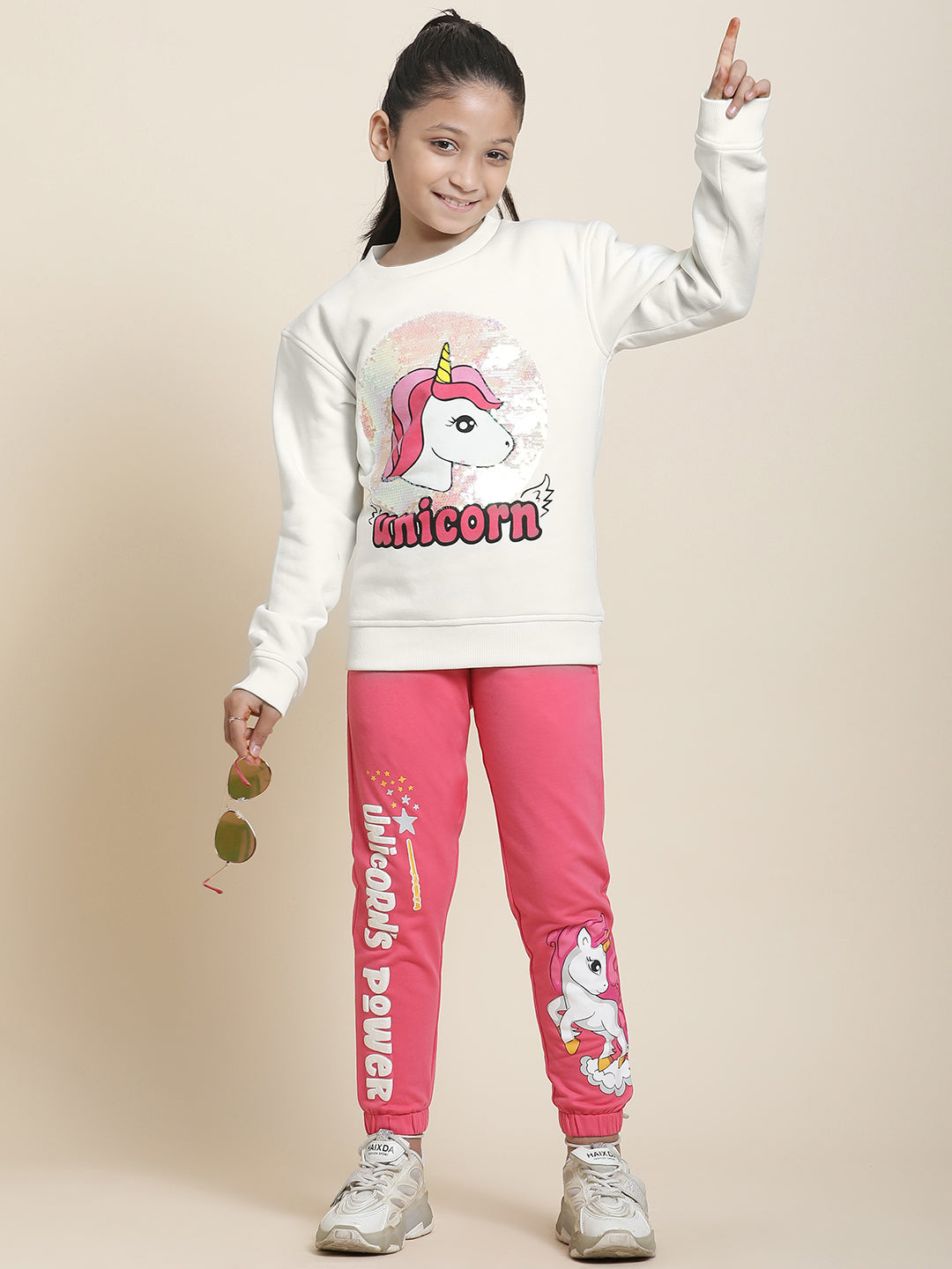 Unicorns Off-White Sweatshirt For Girls