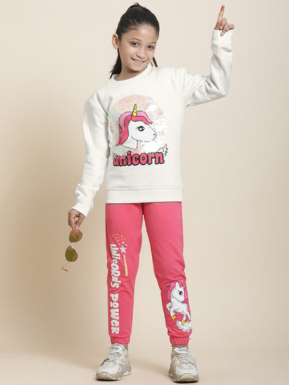 Unicorns Off-White Sweatshirt For Girls