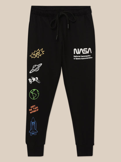 Nasa Black Jogger For Boys