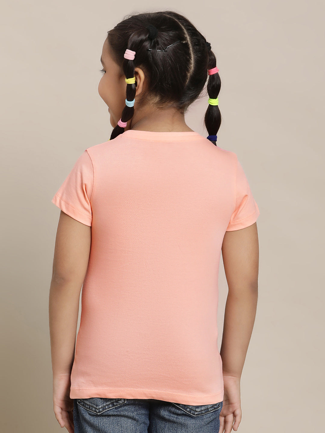 Kidsville Frozen 2 Printed Orange Tshirt For Girls