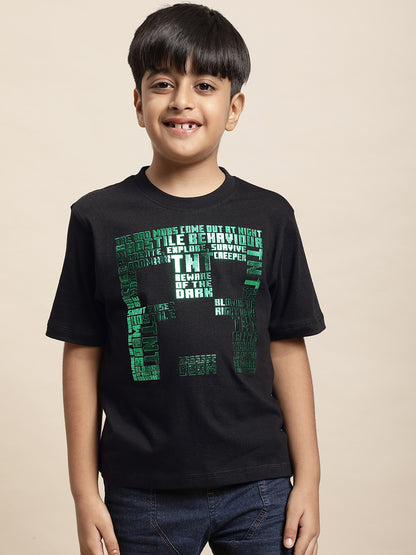 Minecraft Black Tshirt For Boys