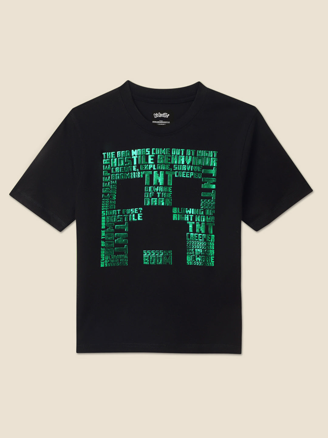 Minecraft Black Tshirt For Boys