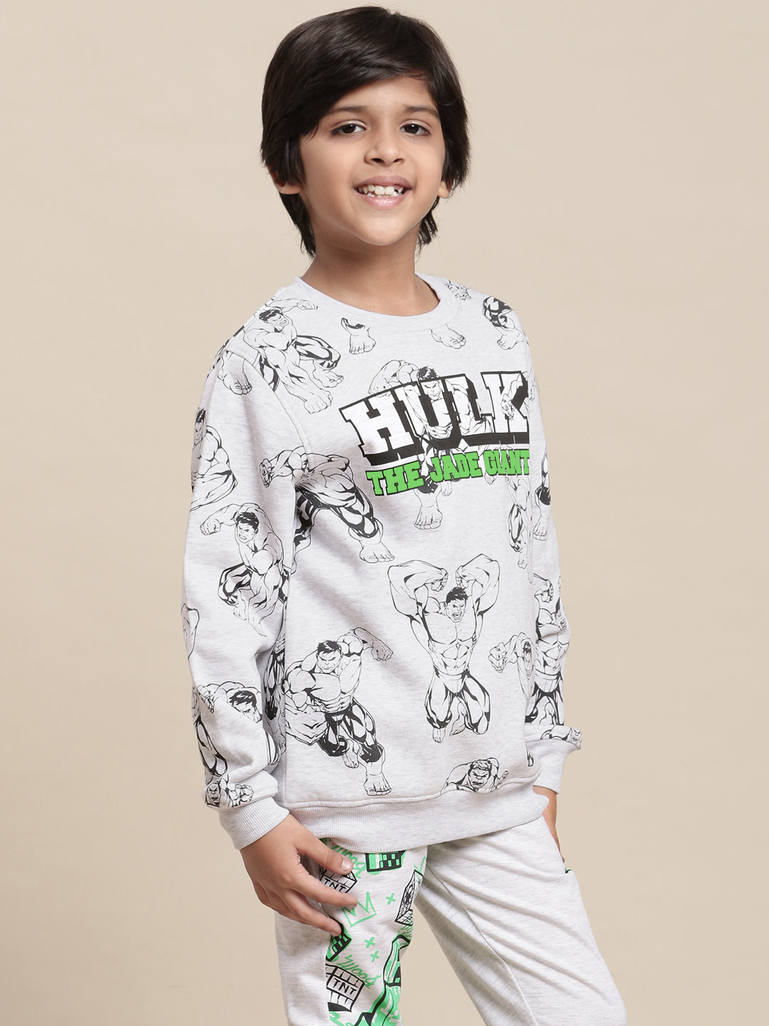 Hulk Grey Sweatshirt For Boys