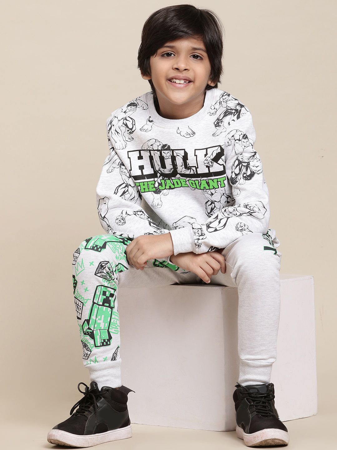 Hulk Grey Sweatshirt For Boys