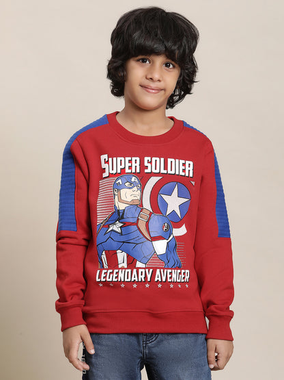 Captain America Multi Color Sweatshirt For Boys