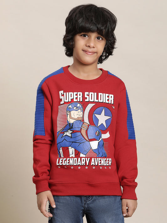 Captain America Multi Color Sweatshirt For Boys