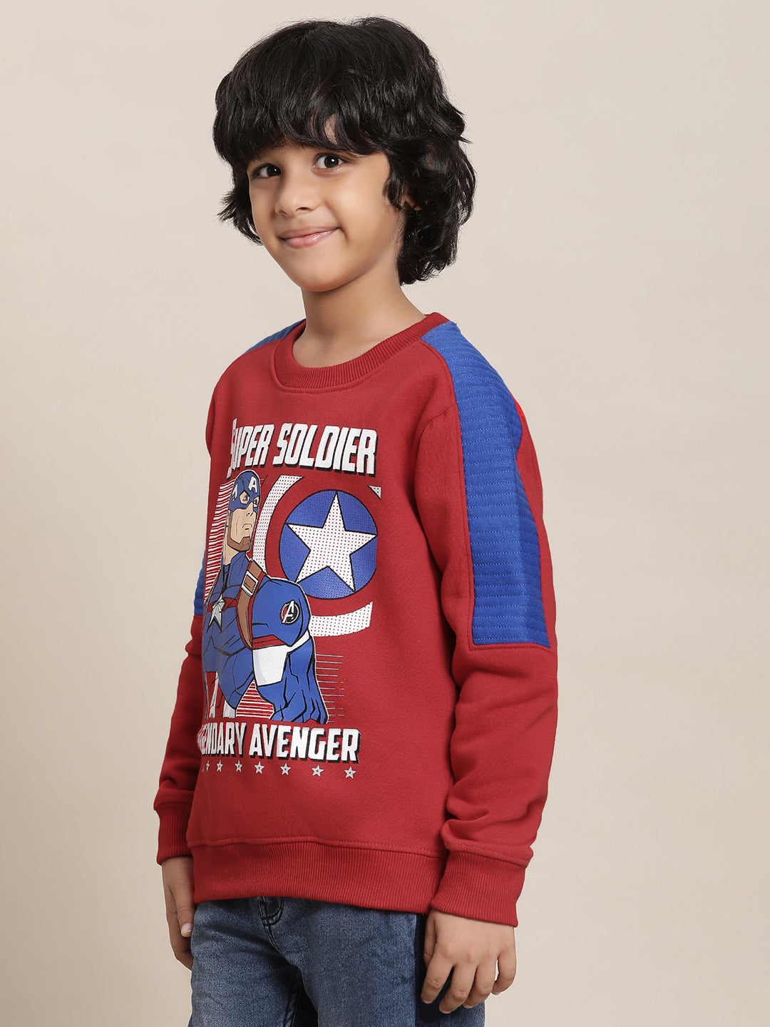 Captain America Multi Color Sweatshirt For Boys