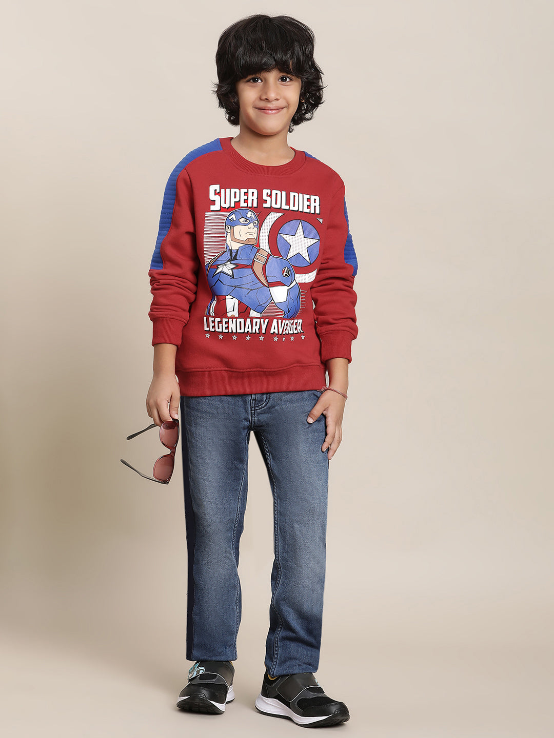 Captain America Multi Color Sweatshirt For Boys