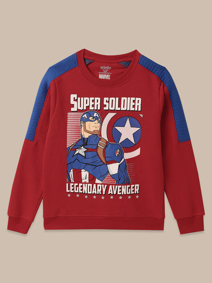 Captain America Multi Color Sweatshirt For Boys